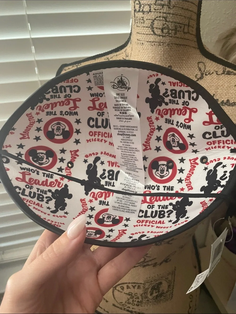 Brand New Adult Disney Black Mickey Mouse Ear Headband with Red Patch